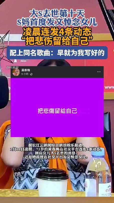关于大S妈发文回应女儿去世事件的信息