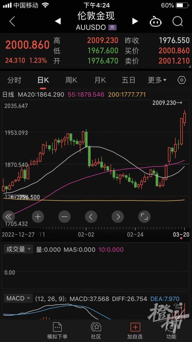 黄金价格走势图,黄金价格走势图20年