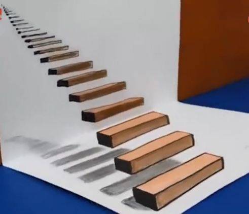 3d立体画简单入门梯子怎么画,3d立体画简单入门梯子怎么画的